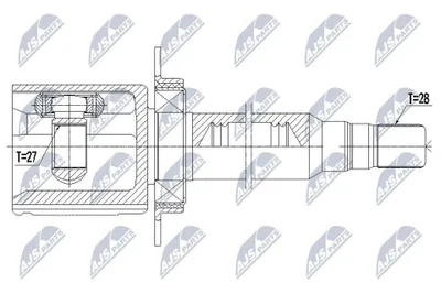Produktbild von NTY Gelenksatz Antriebswelle Vorne Rechts für VOLVO V70 III (135) NPW-VV-134