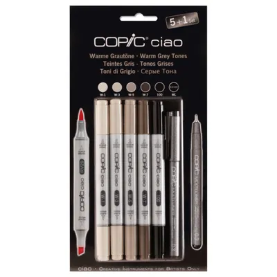 Image de COPIC marqueur de loisir créatif ciao 5+1 set gris chaud