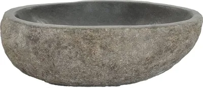 Produktbild von "Winter Sale" Waschbecken - Anthrazit Waschbecken Flussstein Oval (29-38)x(24-31)cm DE8663081