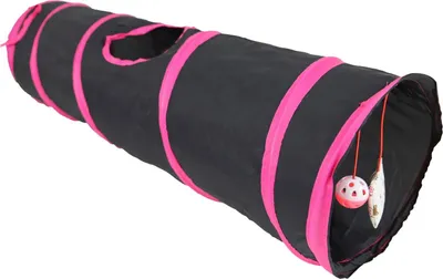 Produktbild von Spieltunnel Nylon 85x25 cm schwarz/rosa Spielspaß Katze Gebr. de Boon