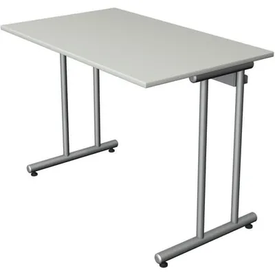 Produktbild von Schreibtisch start up Fuß silber 100x60x75cm lichtgrau