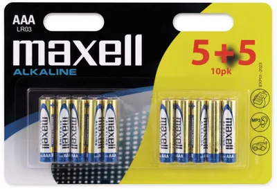 Image de Maxell Batterie Alkaline AAA Micro LR03 10St.