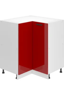 Produktbild von Belini Unterschrank Küche, Küchenunterschrank 90 cm Breite. SNP Küchenunterschrank ohne Arbeitsplatte. Eckschrank Küche mit 1 Tür, Rot Hochglanz