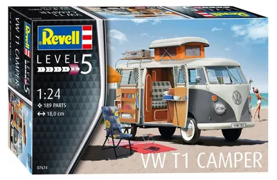 Produktbild von Revell VW T1 Camper Modellauto Bausatz 1:24 klassisches Spielzeug
