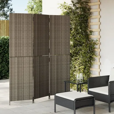 Produktbild von Möbel Paravent 3-tlg. Grau Poly Rattan - Paravents 365342