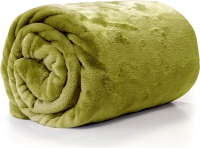 Produktbild von Unique Living Plaid/Decke - Fleece - moosgrun - 130 x 180 cm