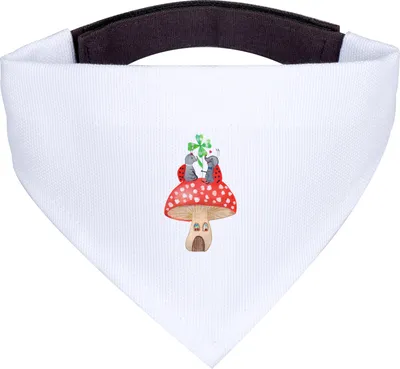 Produktbild von Mr. & Mrs. Panda Hunde Halstuch Marienkäfer Fliegenpilz - Weiß - Geschenk, Lustige Sprüche, Hund, Zuhause, Haus, Hundehalstuch, Tuch für, Wohnung, Fleigenpilzhaus