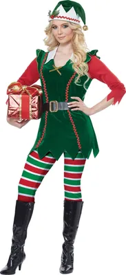 Produktbild von Weihnachtselfe-Damenkostüm Weihnachtskostüm rot-grün - XL (44/46)