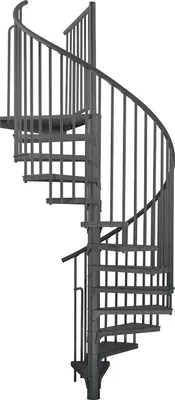 Produktbild von Minka Außenspindeltreppe Rondo Zink Color 38 - 305,5cm Geschosshöhe Anthrazit 140cm Durchmesser