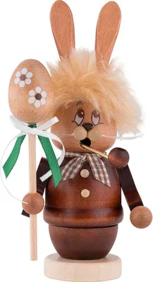 Produktbild von Miniwichtel Hase mit Stab (16cm) Räuchermann von Christian Ulbricht
