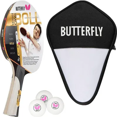Produktbild von Butterfly 1x Timo Boll Gold 85020 Tischtennisschläger + Tischtennishülle + 3x 40+ 3*** Tischtennisbälle | Tischtennisset Tischtennis Set TT Tabletennis