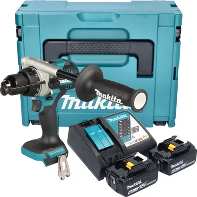 Produktbild von Makita DHP 492 RGJ Akku Schlagbohrschrauber 18 V 141 Nm Brushless + 2x Akku 6,0 Ah + Ladegerät + Makpac