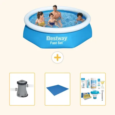 Immagine prodotto di Bestway Fast Set, piscina rotonda - 244x61 cm - 4 pezzi - Modello S22271