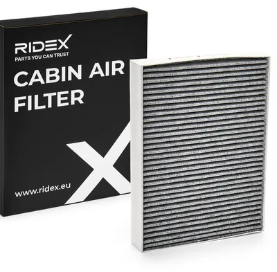 Produktbild von RIDEX 424I0017 Aktivkohle Innenraumfilter Pollenfilter für VW Golf IV Schrägheck (1J1) Golf V Schrägheck (1K1) Golf VII Schrägheck TOURAN (1T1, 1T2)