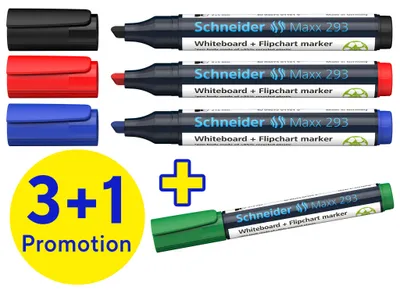Obrázok produktu pre 4 Schneider Whiteboard-Marker Maxx 293 farbsortiert