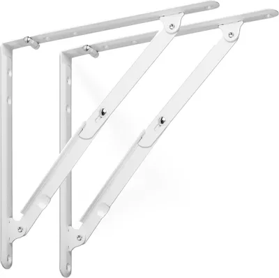 Produktbild von 1 Paar Klappkonsole Tischverlängerung / 305 x 305 x 27,5 mm / Stahl weiß / mit Arretierung / Tragkraft 70 kg / Design trifft auf Funktion