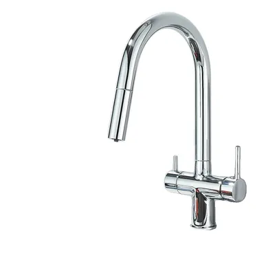 Immagine prodotto di Rubinetto da cucina, doppia maniglia, rotazione di 360 gradi, cromo