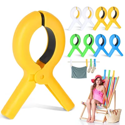 Produktbild von Handtuchklammern - 8 Stück Set für Strandliegen und Wäsche - Mehrfarbig