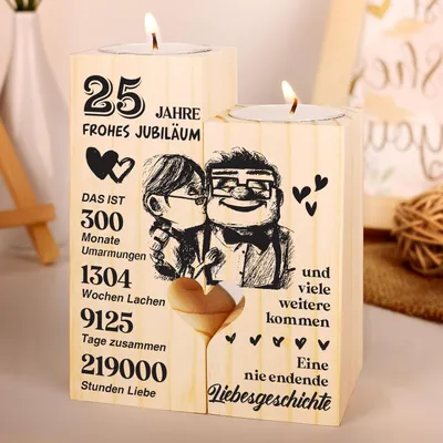 Obrázok produktu pre Strieborný svietnik na výročie svadby darček na 25. výročie svadby