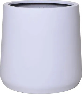 Image de VIVANNO Pot de fleurs en fibre de verre VEKRA Rond, blanc mat - 55x50 cm
