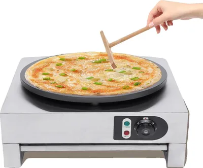 Immagine prodotto di Macchina per crêpe, potenza 3 kW, superficie 15,75 pollici, temperatura regolabile 122°F-572°F, rivestimento antiaderente