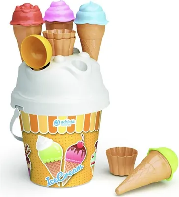 Obrázek produktu pro Dětský Kyblík Na Písek S Formičkami Na Zmrzlinu A Bábovičky /14