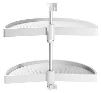 Image de Jeu de plateaux Shelvo 1/2 lune pour module 900 mm en plastique blanc