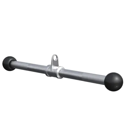 Produktbild von GORILLA SPORTS® Gerade Stange - mit Drehgelenk und Gummi Ballen, bis 200 kg Belastbar, DIY, aus Chrom - Latzugstange, Bizeps Trizeps Stange, Kabelzuggriff, Trizeps Griff, Trizepsstange, Krafttraining