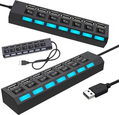 Produktbild von Verk 06235 Mini USB Hub 2.0, 7 Anschlüsse