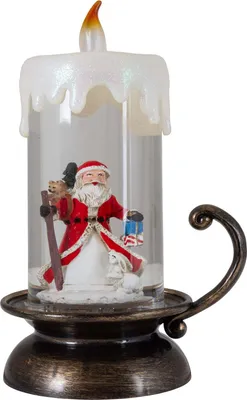 Produktbild von LED Schneelaterne Schneekugel 22cm Kerze Weihnachten elektrisch mit Schneewirbel