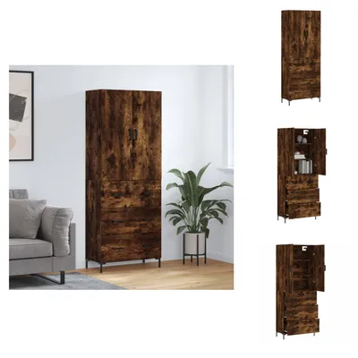Produktbild von vidaXL Highboard Räuchereiche 69,5x34x180 cm Holzwerkstoff -  Sideboards