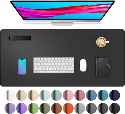 Zdjęcie produktu dla Podkładka pod mysz – antypoślizgowa – wodoodporna podkładka biurkowa – mata na biurko do użytku w biurze i w domu (80 cm x 40 cm – czarna)