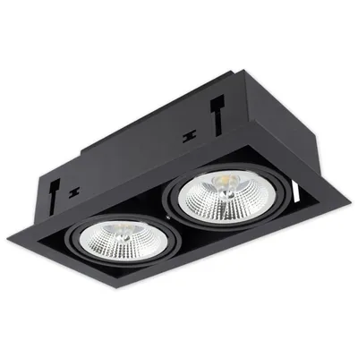 Produktbild von MasterLED Einbaustrahler 2-flammig GU10 Deckenleuchte AR111 schwenkbar schwarz