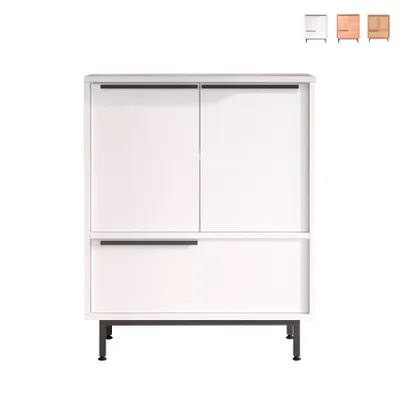 Immagine prodotto di Mobile da cucina multiuso a 3 ante in legno 75x36x90cm Thaon - Bianco