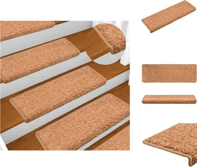 Image de vidaXL Tapis de marches d'escalier 15 pièces 65x21x4 cm Marron - Tapis de marche