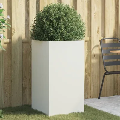 Produktbild von Pflanzkübel Weiß 42x38x75 cm Kaltgewalzter Stahl 841578