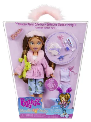 Produktbild von Bratz Slumber Party - Yasmin Modepuppe - Mit 2 Pyjama-Garnituren, Plüschtier und
