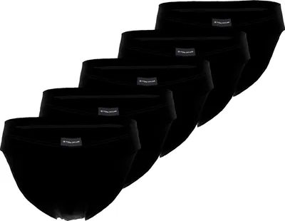 Produktbild von TOM TAILOR Herren Mini-Slip, Baumwolle, Single Jersey, schwarz, uni, Gummizug, 5er Pack Größe: XL