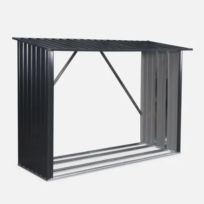 Immagine prodotto di Capannone da giardino in acciaio zincato per legna, 80x215x155cm, Antracite