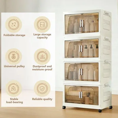 Image de Boîte de rangement pliable - À plusieurs niveaux - Empilable - Peu encombrante - Se plie en toute sécurité