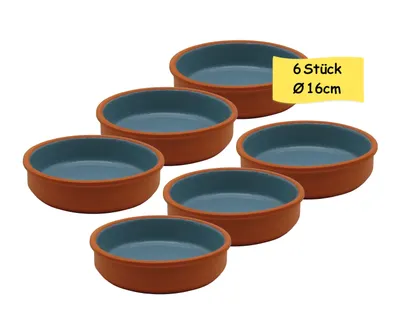 Produktbild von Mediterranes Tapasschalen-Set 6 Stück Ø16 cm – Türkis – Ofenfest & Spülmaschinengeeignet