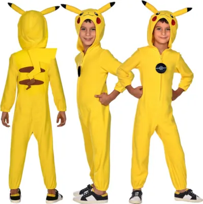 Produktbild von Amscan - Kinderkostüm Pikachu, Fleece-Jumpsuit mit Kapuze, Pokemon, Motto-Party, Karneval