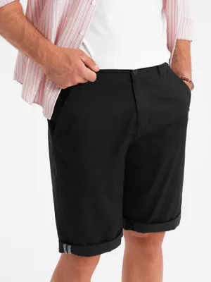 Obrázok produktu pre Ombre Clothing Pánske plátenné šortky Andreou čierna M