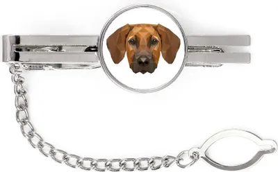Image de Rhodesian Ridgeback - épingle à cravate géométrique avec image et inscription d'Art-Dog