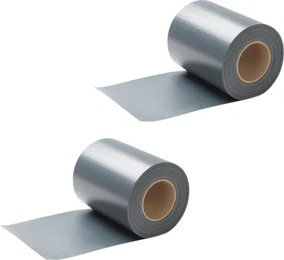 Produktbild von TolleTour Sichtschutzstreifen PVC Sichtschutzstreifen Windschutzstreifen Doppelstabmatten 35mx2 Grau