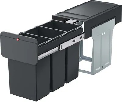Produktbild von Hailo Einbau-Mülleimer EcoLine 3x10L Schwarz