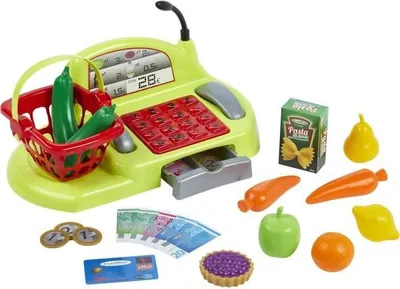 Produktbild von Supermarkt Einkaufswagen mit Registrierkasse, Ecoiffier Spielzeug, Mit Zubehör, Rollenspiel, France