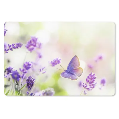Produktbild von MuchoWow® Mauspad Mousepad Lavendel - Schmetterling - Blumen 27x18 cm - Mousepads - Maus Mat - Pad - Mausunterlage - Büroartikel - Desk Matten