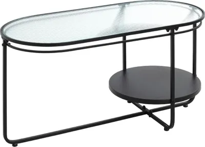 Produktbild von Salontisch Metall schwarz - B 90 x T 42 x H 49 cm