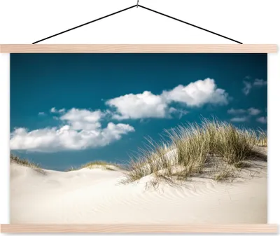 Produktbild von MuchoWow® Textilposter Strand - Dünen - Gras 60x40 cm mit holzfarbenen Rahmen - Bilder